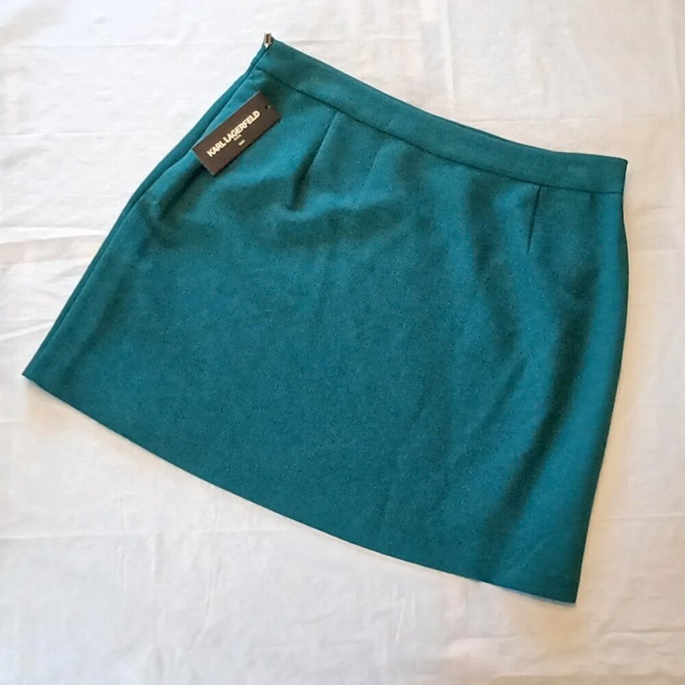 NWT Karl Lagerfeld Paris Emerald Green Rhinestone Skirt Holiday